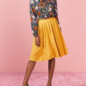 Burnt Orange Midi Skirt with Pockets!